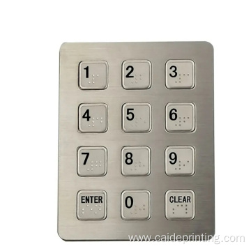 metal keypad with braille for blind person